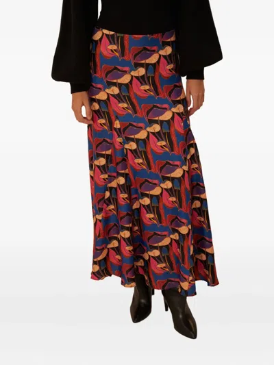 Farm Rio Wild Mushrooms Print Midi Skirt In Multi
