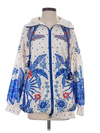Pre-owned Farm Rio Windbreaker Jacket In White