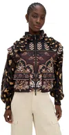 Farm Rio Womens Winter Ainika Brown Winter Ainika Floral-print Padded Jacket In Brown