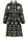 Farm Rio Winter Garden Reversible Floral-print Shell Jacket In Blue