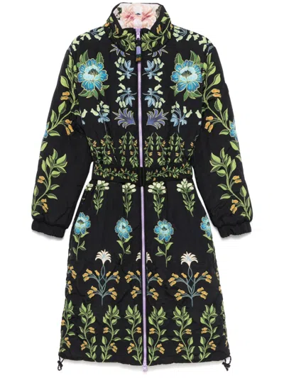 Farm Rio Winter Garden Reversible Floral-print Shell Jacket In Green