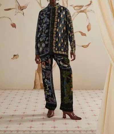 Farm Rio Winter Garden Pajama Pants In Black