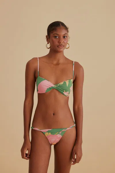 Farm Rio Winter Garden Twist Bikini Top In Pink