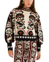 Farm Rio Winter Tapestry Stripes Sweater In Multi