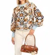 Farm Rio Winter Tapestry Sweater In Blue In Blue