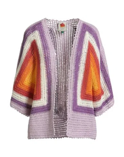 Farm Rio Woman Cardigan Lilac Size S Cotton In Multi