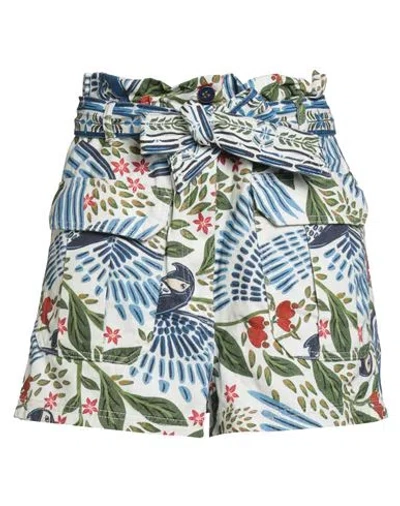 Farm Rio Woman Denim Shorts White Size L Cotton