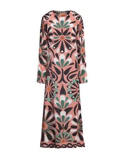 Farm Rio Woman Maxi Dress Antique Rose Size M Viscose In Pink