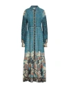 Farm Rio Woman Maxi Dress Azure Size S Cotton In Blue