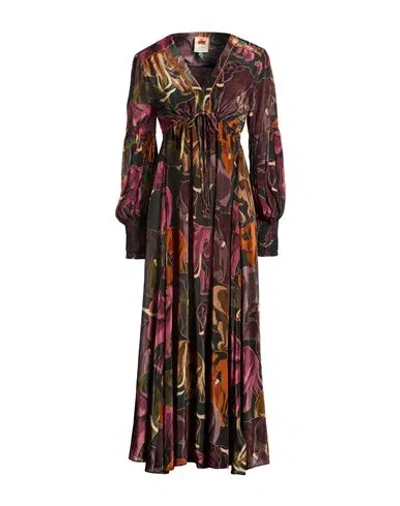 Farm Rio Woman Maxi Dress Black Size L Viscose In Multi