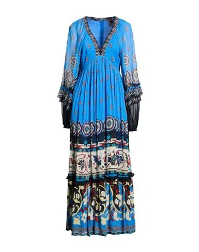 Farm Rio Woman Maxi Dress Blue Size Xl Viscose