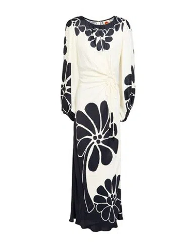 Farm Rio Woman Maxi Dress Ivory Size L Cotton In White