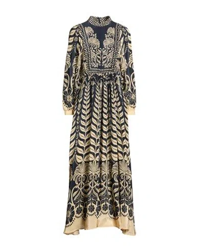 Farm Rio Woman Maxi Dress Navy Size S Viscose In Blue