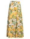 Farm Rio Woman Maxi Skirt Yellow Size Xl Cotton In Yellow