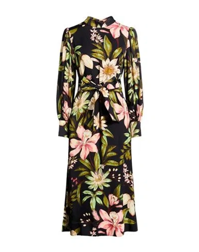 Farm Rio Woman Midi Dress Black Size Xl Viscose