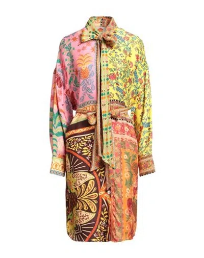 Farm Rio Woman Midi Dress Orange Size L Viscose