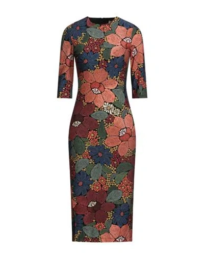 Farm Rio Woman Midi Dress Orange Size M Viscose, Elastane