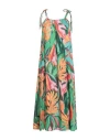 Farm Rio Woman Midi Dress Turquoise Size Xs Cotton, Viscose In Multi
