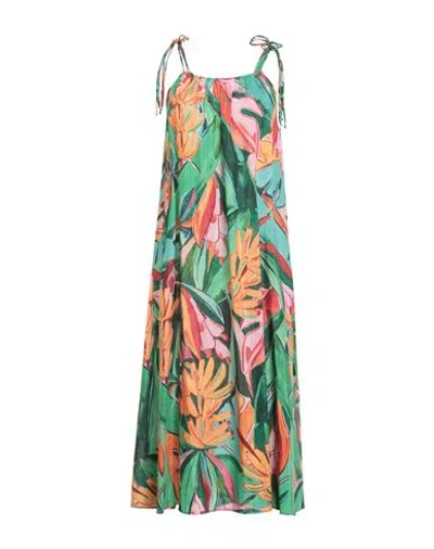 Farm Rio Woman Midi Dress Turquoise Size Xs Cotton, Viscose In Multi