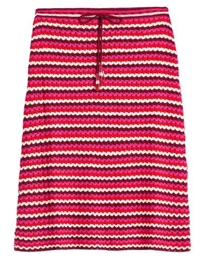 Farm Rio Woman Midi Skirt Fuchsia Size L Acrylic In Red