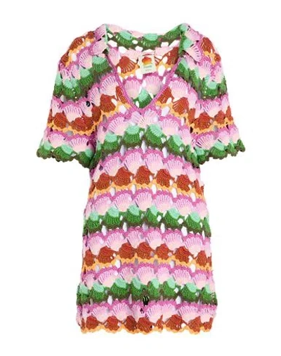 Farm Rio Woman Mini Dress Mauve Size M Cotton, Acrylic