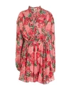 Farm Rio Woman Mini Dress Red Size S Viscose In Multi