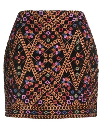 Farm Rio Woman Mini Skirt Black Size Xl Cotton
