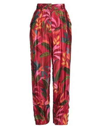 Farm Rio Woman Pants Magenta Size Xl Viscose In Multi