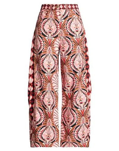 Farm Rio Woman Pants Pink Size 30 Cotton In Brown