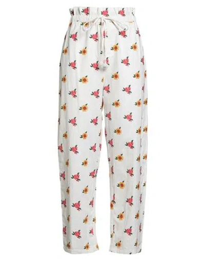 Farm Rio Woman Pants White Size M Cotton