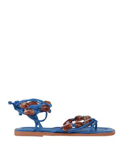Farm Rio Woman Sandals Blue Size 11 Synthetisches Material