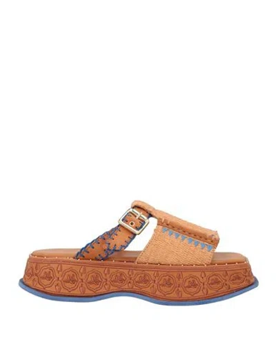 Farm Rio Woman Sandals Brown Size 11 Straw