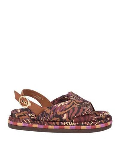 Farm Rio Woman Sandals Chocolate Brown Size 11 Synthetisches Material