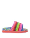 Farm Rio Woman Sandals Fuchsia Size 11 Textile Fibers In Multi
