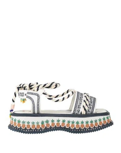 Farm Rio Woman Sandals Off White Size 11 Textile Fibers In Multi