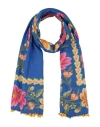 Farm Rio Woman Scarf Blue Size - Cotton, Lurex In Blue