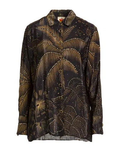 Farm Rio Woman Shirt Black Size Xl Viscose In Multi