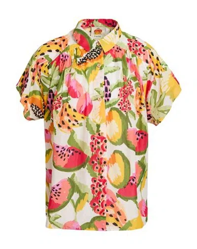 Farm Rio Woman Shirt Coral Size L Cotton In Multi