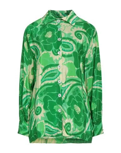 Farm Rio Woman Shirt Green Size Xl Viscose