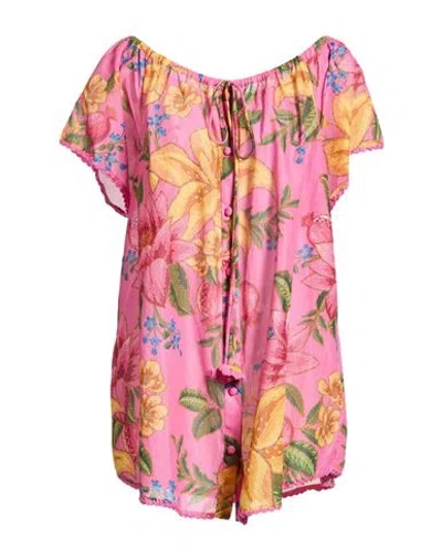 Farm Rio Woman Shirt Pink Size L Cotton