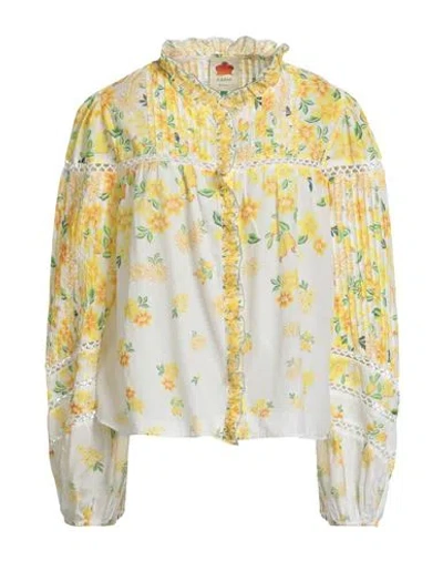 Farm Rio Woman Shirt White Size L Cotton