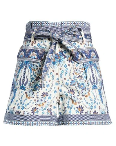 Farm Rio Woman Shorts & Bermuda Shorts Blue Size 26 Cotton In Multi