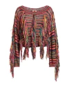 Farm Rio Woman Sweater Fuchsia Size Xl Lyocell In Multi