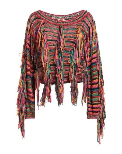 Farm Rio Woman Sweater Fuchsia Size Xl Lyocell In Multi