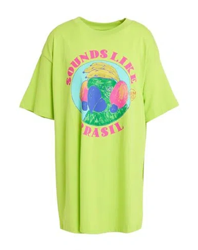 Farm Rio Woman T-shirt Lime Green Size Xl Cotton