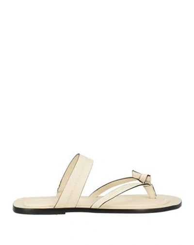 Farm Rio Woman Thong Sandal Ivory Size 8 Leather In White