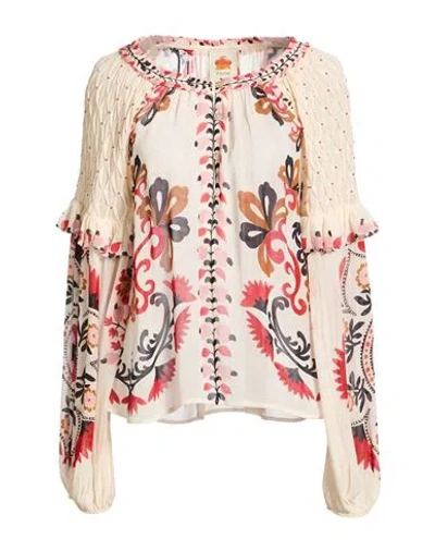 Farm Rio Woman Top Cream Size M Viscose In Neutral