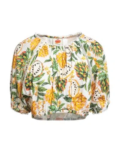 Farm Rio Woman Top White Size L Cotton