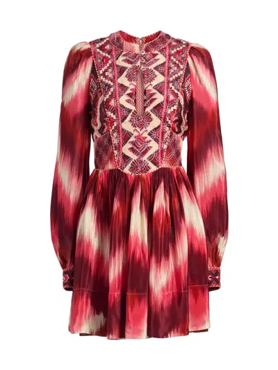 Farm Rio Women's Amanda Stripes Tapestry Abstract-print Minidress In Red
