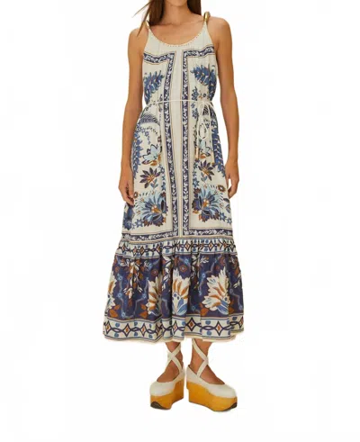 Farm Rio Women's Ana Tapestry Fish Straps Maxi Dress In Tapestry White In Black